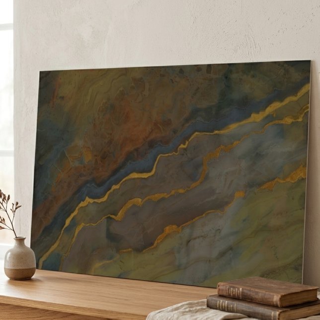 Jordnära Agat Geod Stor Horisontell Väggkonst (Horizontal 36x24" poster from Zazzle perfect for masculine office.)