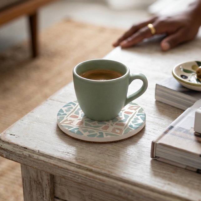 Jordnära arabesk | Akvariefärgad mosaik Underlägg (Lifestyle Shot)