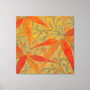 Jordnära Bambu Konst Vintage Tryck Orange