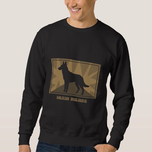 Jordnära belgare Malinois Lång Ärmad Tröja (Framsida)