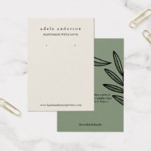 Jordnära blad smycken örhänge visningskort