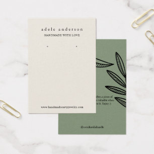 Jordnära blad smycken örhänge visningskort visitkort