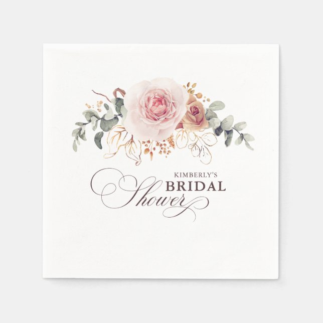 Jordnära blommor eleganta boho alla fester pappersservett (Framsidan)