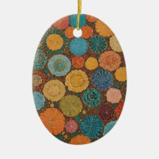 Jordnära blomster mosaik mönster ornament