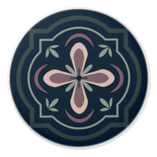 Jordnära blomstergeometriska plattor knopp