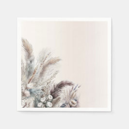 Jordnära bohemisk blomsterfjädrar bröllop pappersservett