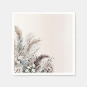 Jordnära bohemisk blomsterfjädrar bröllop pappersservett
