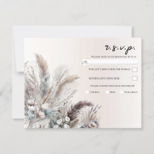 Jordnära Bohemsk Blommig Fjädrar Bröllop RSVP Inbjudningar