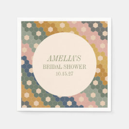 Jordnära Boho Chic Vintage Bröllopsfest Skräddarsy Pappersservett