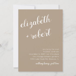 Jordnära Boho Minimalistisk Skrift Kalligrafi Bröl Inbjudningar