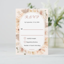 Jordnära Boho Oval Båge Blommig Beige Svar