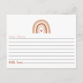 Jordnära Boho Regnbåge 1-års Födelsedags Tidskapse Tilläggskort