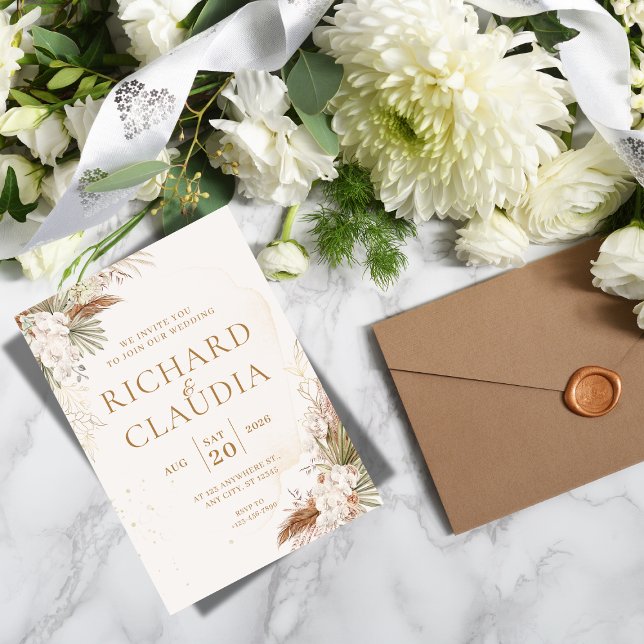 Jordnära Botanisk Bröllopsinbjudan | Anpassningsba Inbjudningar (- “romantic botanical wedding suite”)