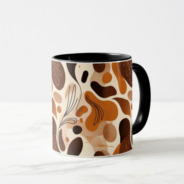 Jordnära botanisk mix-mugg – Modern abstrakt desig Mugg (Framsida höger)