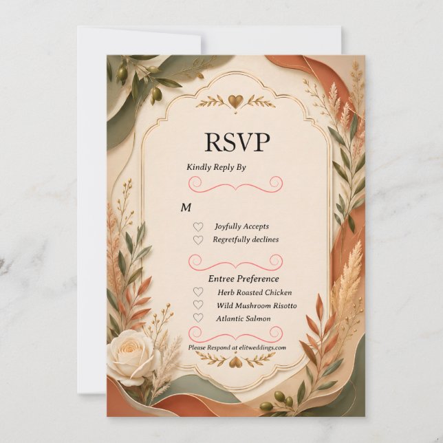 Jordnära Botanisk Valvbjudan RSVP-kort (Framsida)