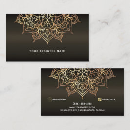 Jordnära Brun & Guld Mandala Holistiskt Spa Företa Visitkort