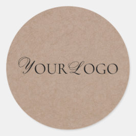 Jordnära Brun Kraft & Anpassad Lång Företagslogoty Runt Klistermärke