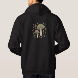 Jordnära Cottagecore Svamp Botanisk Grafik Hoodie