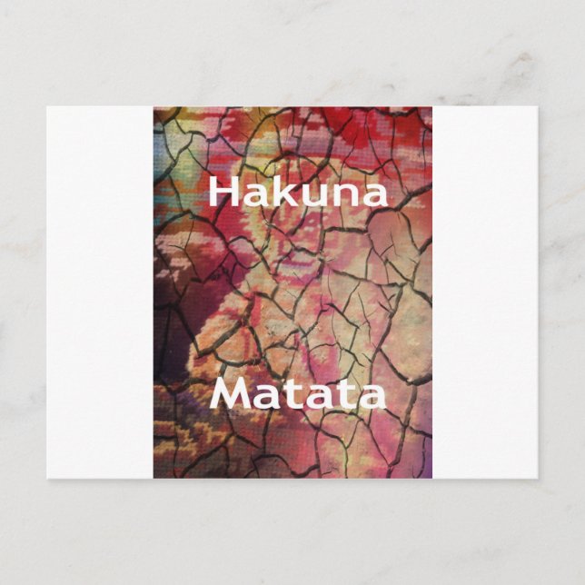 Jordnära Elegant Lejon: Hakuna Matata Texturerad D Vykort (Framsida)