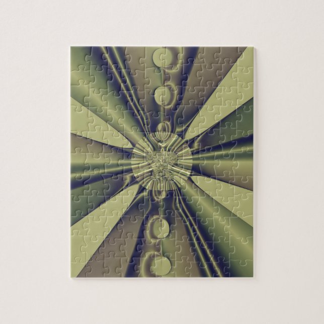 Jordnära geometrisk abstrakt modern konst pussel (Vertikal)