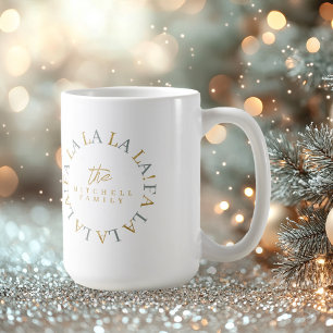 Jordnära Grönt Guld Jul Fa La La ID1009 Kaffemugg