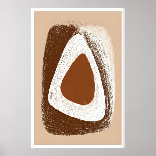 Jordnära harmoni väggkonst - Mjuk triangulär form (Framsidan)