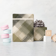 Jordnära Khaki Grön Safari Sand Plaid Mönster