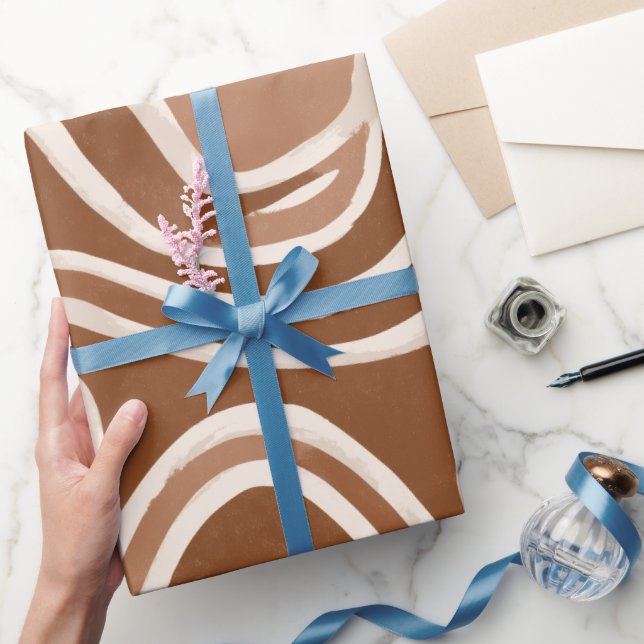 Jordnära lera brun naturlig flödesabstrakt mönster presentpapper (Gifting)