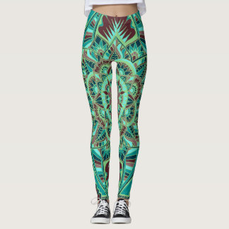 Jordnära leraMandaladesign Leggings