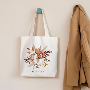 Jordnära monogram bröllopsfestväska tygkasse