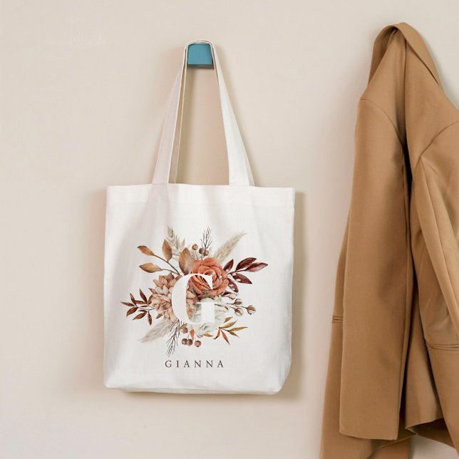 Jordnära monogram bröllopsfestväska tygkasse (Skapare uppladdad)