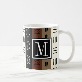 Jordnära Monogram för Mudprint randmönster Kaffemugg