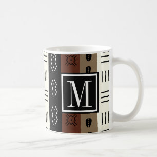 Jordnära Monogram för Mudprint randmönster Kaffemugg