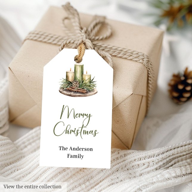 Jordnära Neutral Akvarell Minimal Rustik Jul  Presentetikett (Earthy Neutral Watercolor Minimal Rustic Holiday Gift Tag)