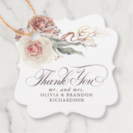 Jordnära nyans blommor Elegant Boho Tack Gåvor Etiketter