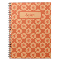 Jordnära orange handritat blommönster