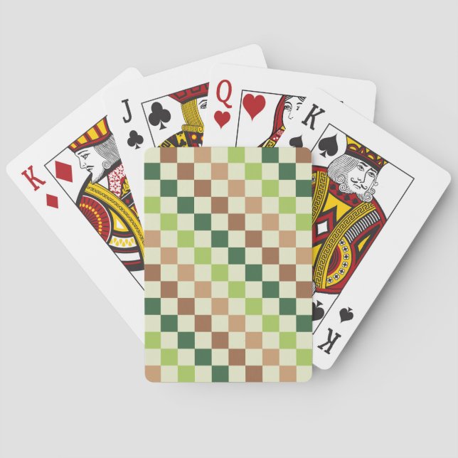 Jordnära regnbågsdiagonal schackbrädemönster casinokort (Baksidan)