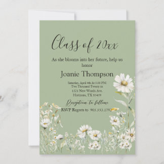 Jordnära Salvia & Botanisk Grönska Examen Inbjudningar