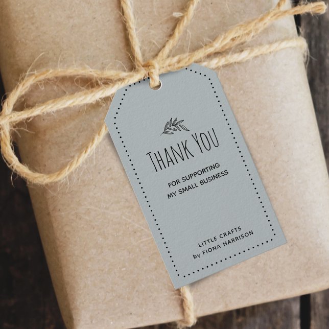 Jordnära Tack För Att Du Stöttar Min Lilla Affär Presentetikett (Earthy Thank You For Supporting My Small Business Gift Tags)