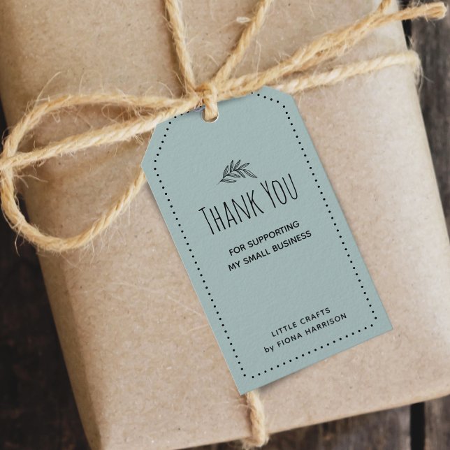 Jordnära Tack För Att Du Stöttar Min Lilla Affär Presentetikett (Earthy Thank You For Supporting My Small Business Gift Tags)