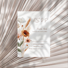 Jordnära Terrakotta Boho Vildblomma Bröllop RSVP-k OSA Kort