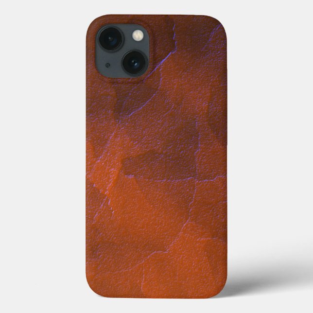 Jordnära texturerat glas abstrakt konst orange blå (Baksida)