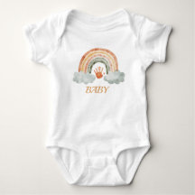Jordnära Ton Vattenfärg Boho Regnbåge "Baby"