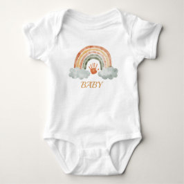Jordnära Ton Vattenfärg Boho Regnbåge "Baby" T Shirt