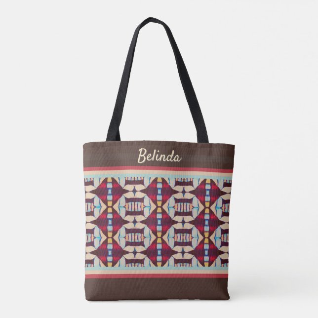 Jordnära tribal väv tygkasse (Baksida)
