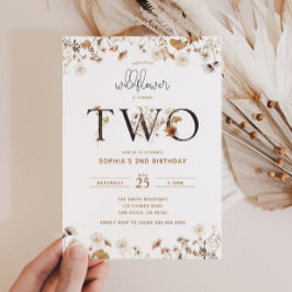 Jordnära vildblomma 2-års födelsedagsinbjudan inbjudningar