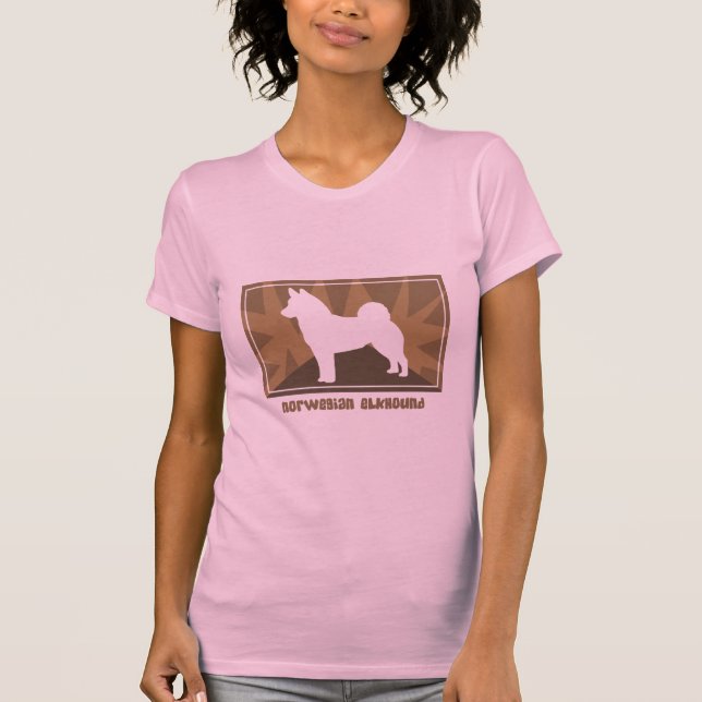 Jordnäraa norska Elkhound Tee Shirt (Framsida)