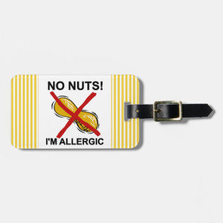 Jordnöt INGA nöt mig allergisk förmiddag Bagagebricka