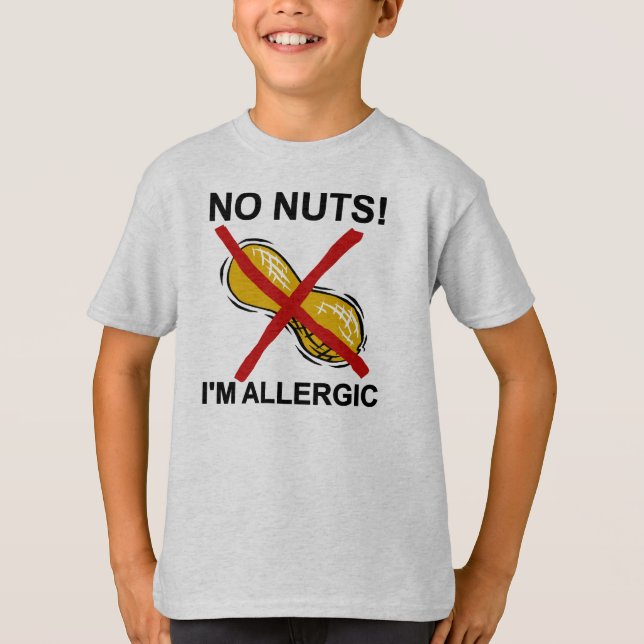 Jordnöt INGA nöt mig allergisk förmiddag T-shirt (Framsida)