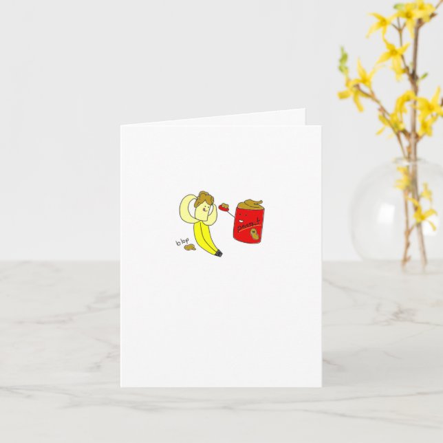 Jordnöt och Banana Friend Card Kort (Gul blomma)